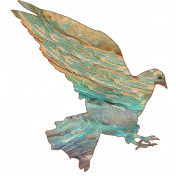 Vintage Winter Flying Textured Dove Element