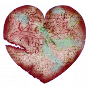  Lace and Satin Multicolor Torn Heart Element