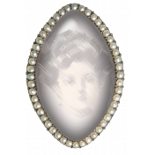 Vintage Portrait in Pearls Embellishment