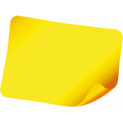 Label with rolled corner- yellow