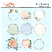Watercolor Floral Circle Frames