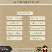 Holly Night Word Art