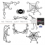 No Tricks, Just Treats Spider and Webs Brushes/PNG's Kit