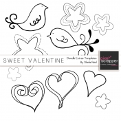 Sweet Valentine Doodle Extras Templates Kit
