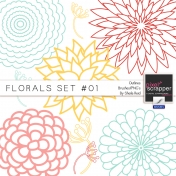 Florals Set #01 Outlines Brushes/PNG's Kit