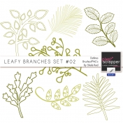 Leafy Branches Set #02 Outlines Brushes/PNG's Kit