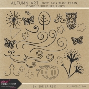 Autumn Art October 2014 Blog Train Doodle Brushes/PNG's Kit