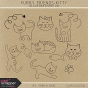Furry Friends- Kitty Illustrations 01 Kit