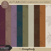 Autumn Day Embroidered Leaf Papers