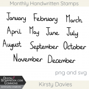 Handwritten Monthly stamps