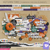 Autumn Time- Pumpkin Carving Elements