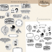 Shabby Vintage #1 Stickers & Stamps Kit