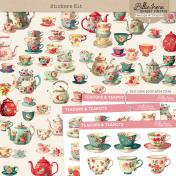 Teacups & Teapots Stickers Kit