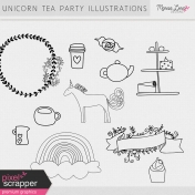 Unicorn Tea Party Illustrations Kit