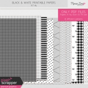 Black & White Printable Papers Kit #4