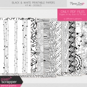 Black & White Printable Papers Kit #6