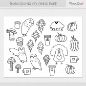 Thanksgiving Coloring Page Kit