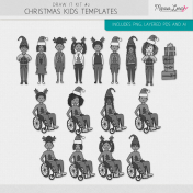 Draw It Templates Kit #2- Christmas Kids