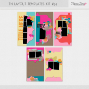 Travelers Notebook Layout Templates Kit #34