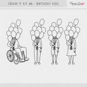 Draw It Templates Kit #8- Birthday Kids