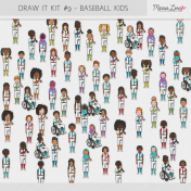 Draw It Kit #9- Baseball Kids