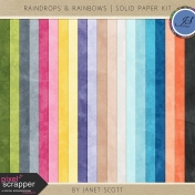 Raindrops & Rainbows- Solid Paper Kit