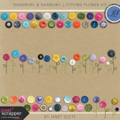 Raindrops & Rainbows - Stitched Flower Kit