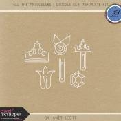 All the Princesses - Doodle Clip Template Kit