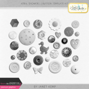 April Showers- Button Template Kit