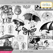 April Showers- Stamp Template Kit