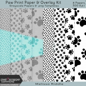 Paw Print Paper & Overlay Kit