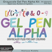 Grayscale Gel Pen Alpha Set