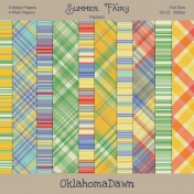 Summer Fairy- plaid/stripe paper kit