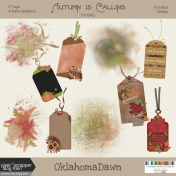 Autumn is Calling- tags & paint splatters