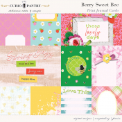 Berry Sweet Bee Print Journal Cards