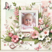 Baby Girl Scrapbook One Photo Quickpage