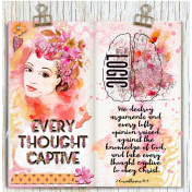 Bible Journaling: Take Every Thought Captive Travelers Notebook Pages