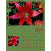 2022 Calendar July Lily