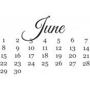 Dates- June Mini Calendar