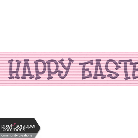 Easter - Pink Happy Easter Ribbon Element