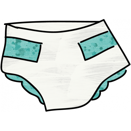 Tiny, But Mighty - Teal Diaper Doodle graphic by Janet Kemp ...