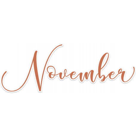 Autumn Mini Kit November Cursive Word Art Sticker graphic by Robin ...