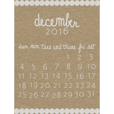 Toolbox Calendar - December Written Journal Card graphic by Janet Kemp ...