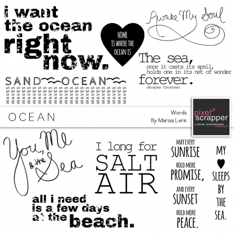 Ocean Word Art