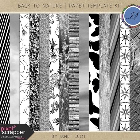 Back to Nature - Paper Template Kit by Janet Kemp graphics kit ...