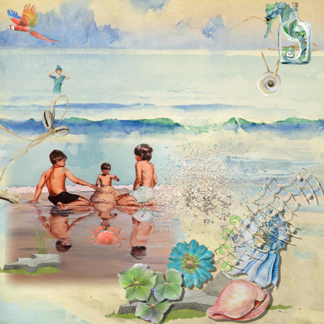 3 Boys in the Sand by Jill French Digital
