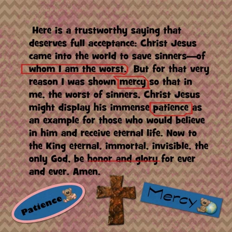 Bible journaling - mercy and patience
