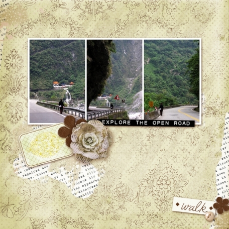 travel digital scrapbook page