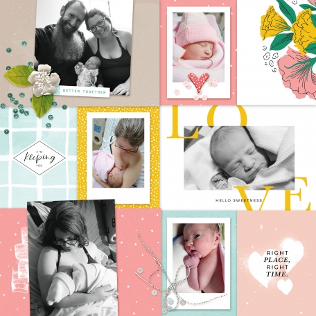 newborn digital scrapbook layout