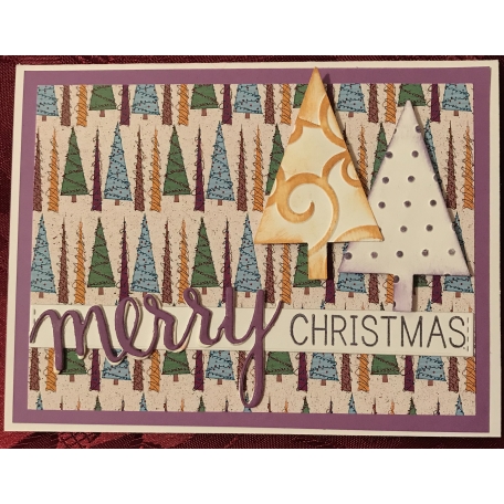 Christmas Card with Touch of Sparkle Trees paper